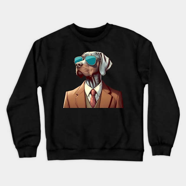 Funny Weimaraner with Sunglasses Crewneck Sweatshirt by CreativeSparkzz